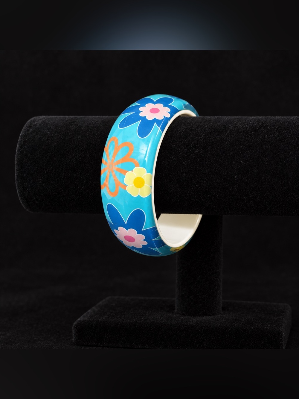 Acrylic Retro Floral Bangle Bracelet
